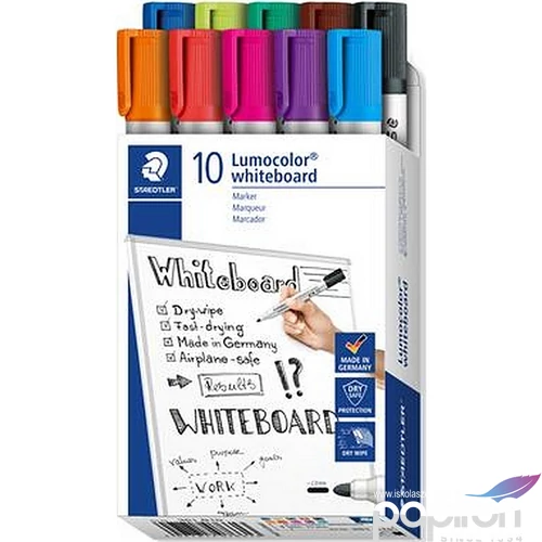 Táblamarker 10 Staedtler 2mm, kúpos Lumocolor 351 TS351B9