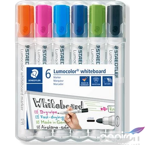 Táblamarker 6 Staedtler 2mm, kúpos Lumocolor 351 TS351WP60