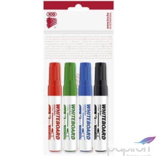 Táblamarker ICO Whiteboard 4 színű készlet 1-3mm kerek hegyű táblafilc, flipchartmarker irodaszer