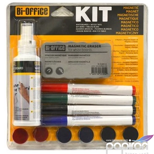 Mágnestábla készlet Bi-Office 6mágnes+4marker+törlő+tisztító folyadék Prezentáció BI-OFFICE KT1010