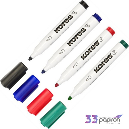 Tábla- flipchart marker Kores K-Marker 1-3mm kerek hegyű 4színű szett Írószerek KORES 20843