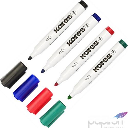 Tábla- flipchart marker Kores K-Marker 1-3mm kerek hegyű 4színű szett Írószerek KORES 20843