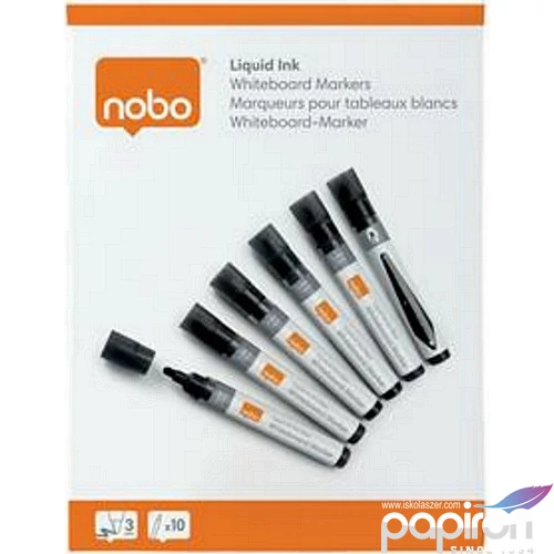 Táblamarker Nobo folyékonytintás, kúpos, 1-3mm fekete VN5376
