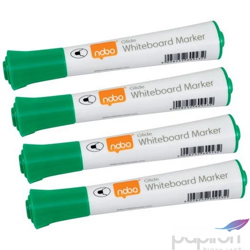 Táblamarker Nobo kúpos hegyű, 2mm, 10 db Glide, zöld