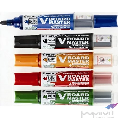 Táblamarker patronos Pilot V-Board Maste 2, 3mm kerek hegyű 5színű Írószerek PILOT WBMA-VBM-S5