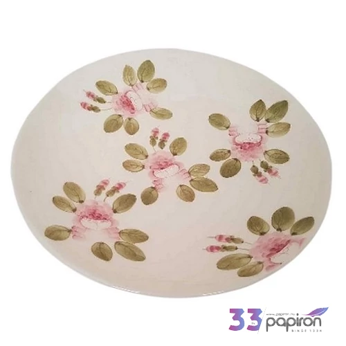 Tál nagykerámia 31x5cm Romantik rózsás nagytál kézzel festett
