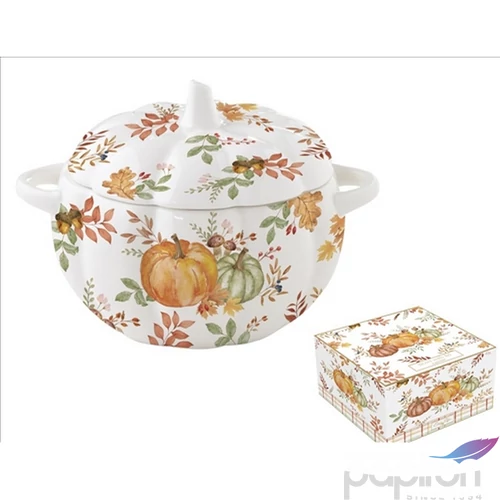 Tál porcelán 15x13cm, fedővel, tökformájú, Harvest Porcelántál