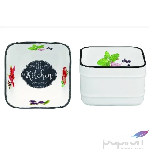 Tál Porcelán 9x9cm, Kitchen Basics Porcelántál fedővel
