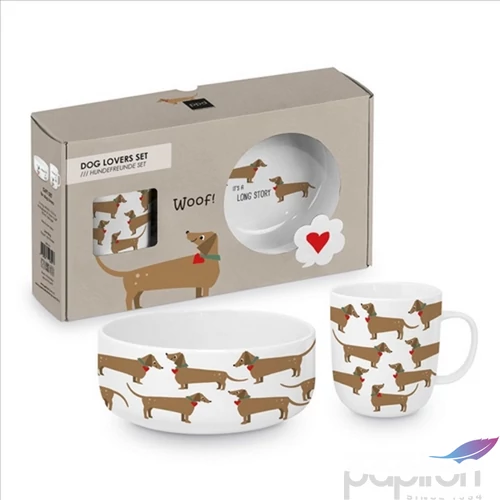 Tál porcelán + bögre 0ml 4dl ajándékszett, Long dobozban,