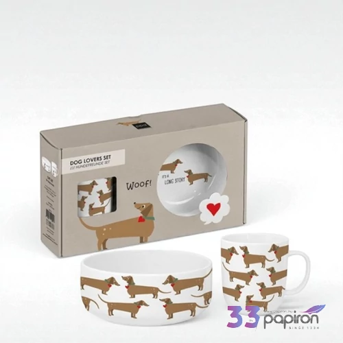 Tál porcelán + bögre 0ml 4dl ajándékszett, Long dobozban,