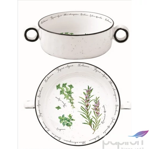 Tál Porcelán füllel 12cm, Herbarium Porcelántál