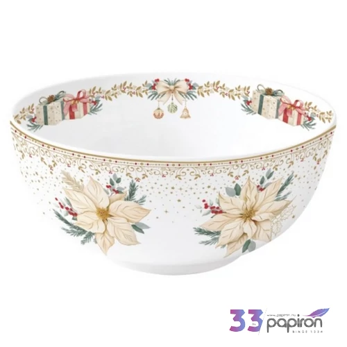 Tál Porcelán karácsonyi 23cm, White Elegance