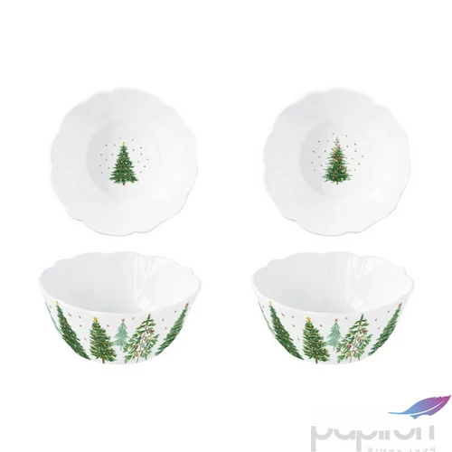 Tál Porcelán karácsonyi 2db-os, 14x6cm, dobozban Festive Trees