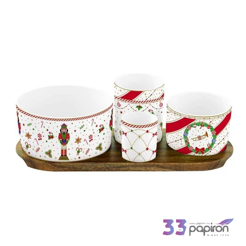 Kínálótálka szett Porcelán 4db-os(11,5/8/6,5/4,5cm)29x13cm dobozban Nutcracker Twist