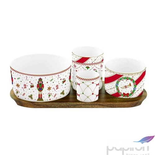 Kínálótálka szett Porcelán 4db-os(11,5/8/6,5/4,5cm)29x13cm dobozban Nutcracker Twist