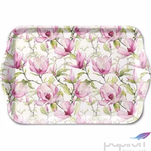 Tálca Ambiante kicsi Blooming magnolia műanyag kistálca 13x21cm