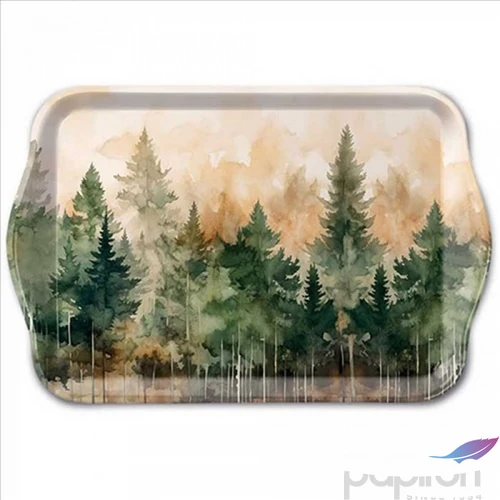 Tálca Ambiante kicsi Evergreen trees műanyag kistálca 13x21cm