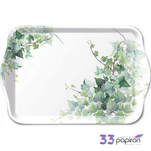 Tálca Ambiante kicsi Hedera White műanyag kistálca 13x21cm