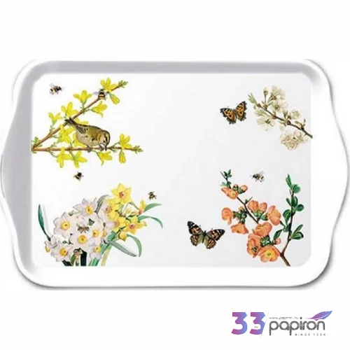 Tálca Ambiante kicsi Spring awakening műanyag kistálca 13x21cm