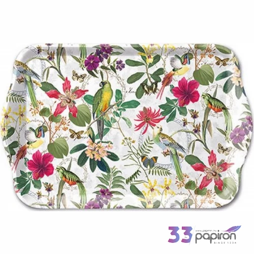 Tálca Ambiante kicsi Tropical Jungle műanyag kistálca 13x21cm
