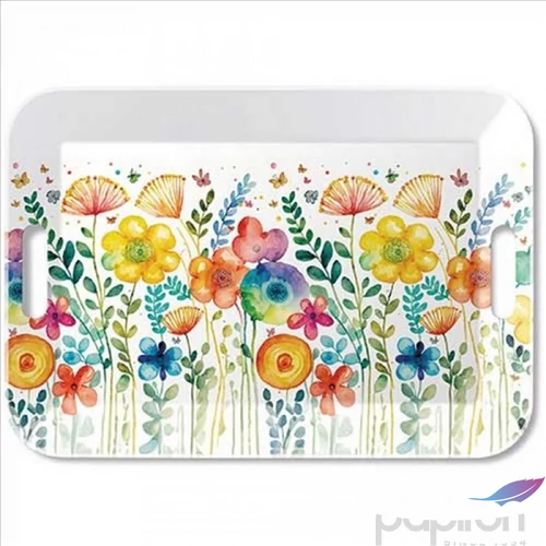 Tálca Ambiante nagy Vibrant spring white műanyag nagytálca 33x47cm