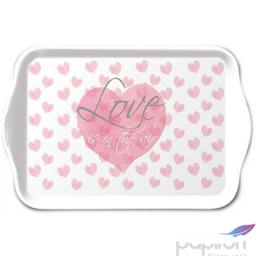 Tálca műanyag 13x21cm Love Letters műanyag kistálca Valentin napi