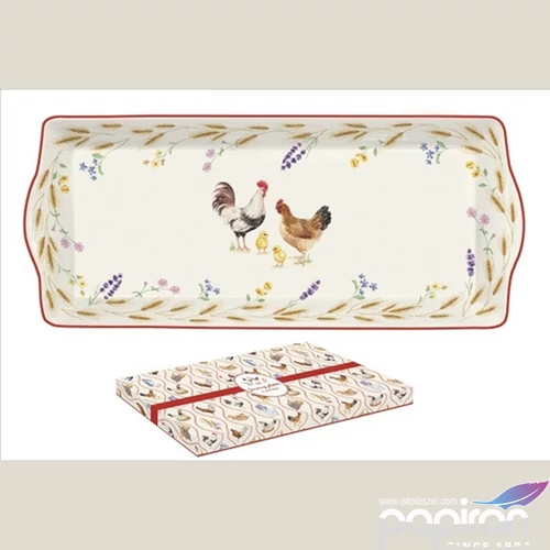 Tálca porcelán 35x15cm Country Life dobozban