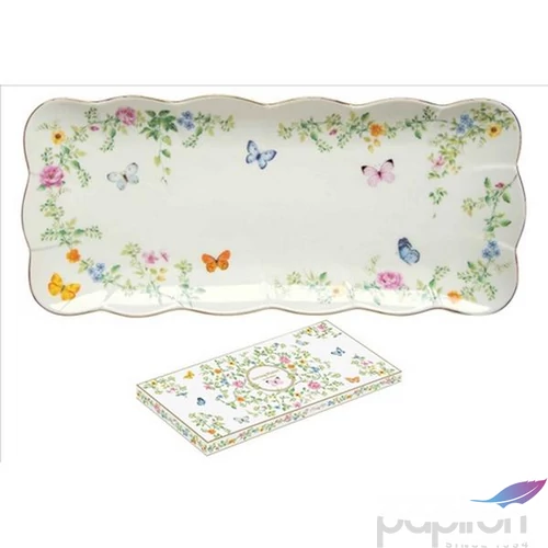 Tálca Porcelán 36x14cm Dancig Butterflies dobozban