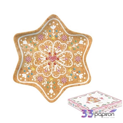 Tálca Porcelán karácsonyi 22,5cm,mézeskalács csillag forma Sweet Christmas