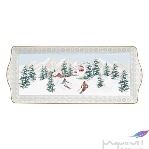 Tálca Porcelán karácsonyi 35x15cm, Chalet dobozban