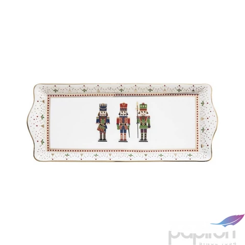 Tálca Porcelán karácsonyi 35x15cm Nutcracker dobozban