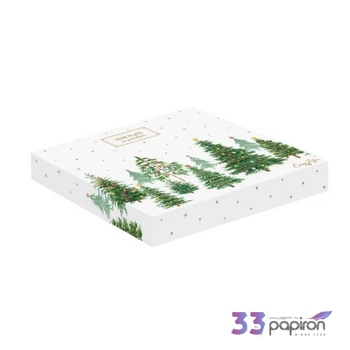 Tálca Porcelán karácsonyi csillagtálca 22,5cm, dobozban Festive Trees