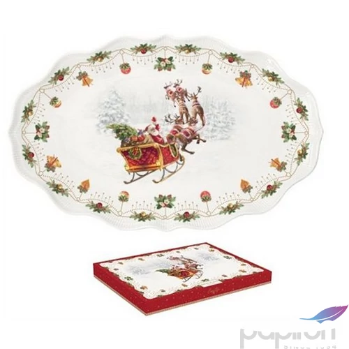 Tál Porcelán ovál, 40x25,5cm, dobozban Nostalgic Christmas