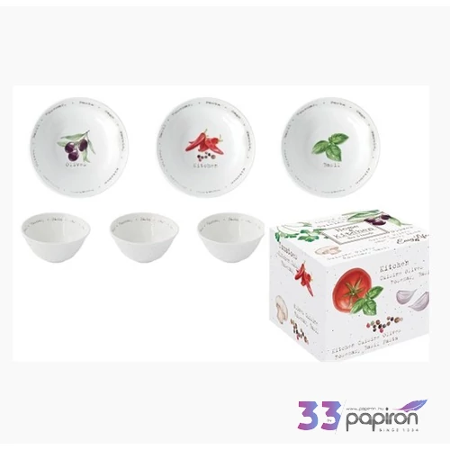 Tálkaszett Porcelán S/3 10cm, dobozbanHome