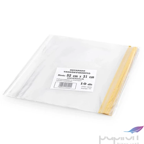 Tankönyvborító öntapadós füzetborító 52x31cm 10 db/csomag, víztiszta