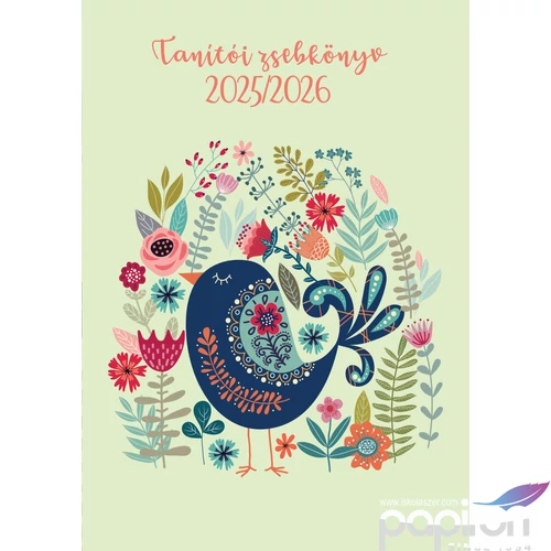 TANÍTÓI ZSEBKÖNYV 2025/26 HETI 145x205mm, madár mintás Realsystem   kollekció 5317-63