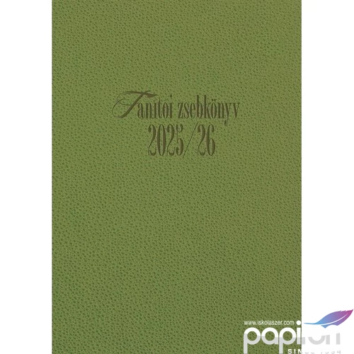 Tanítói zsebkönyv 2025/26 heti 145x205mm, zöld Realsystem   kollekció 5317-10