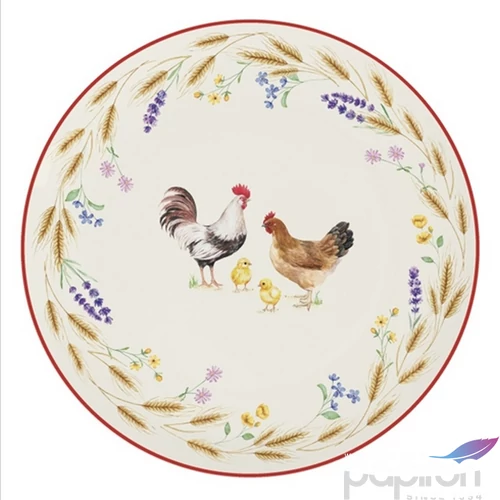 Tányér desszertes kerámia 19cm, Fleuri terracotta