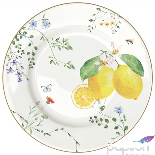 Tányér desszertes kerámia 19cm, Fleurs et Citrons