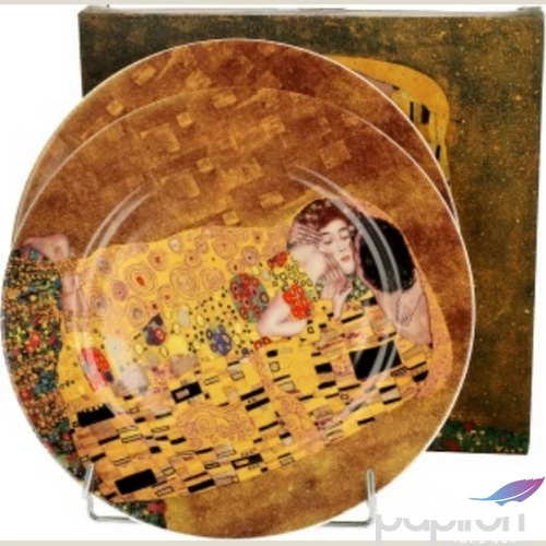 Tányér desszertes kerámia 19cm, Klimt: The Kiss 2db-os szett, dobozban,