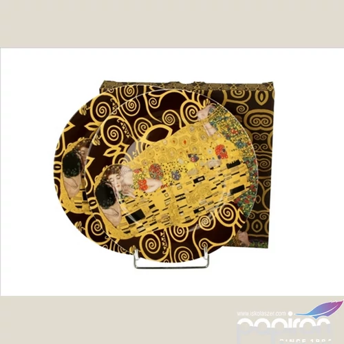 Tányér desszertes kerámia 19cm, Klimt: The Kiss 2db-os szett, dobozban,
