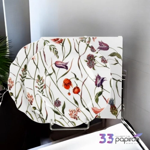 Tányér desszertes kerámia 19cm Virág-Meadow 2db-os szett,