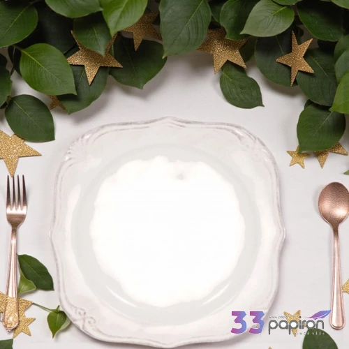 Tányér desszertes kerámia Antikolt natúr 19cm, Roman