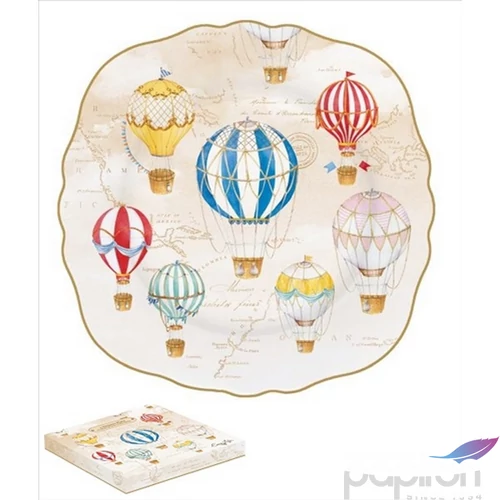 Tányér desszertes kerámia 20cm Air Balloons dobozban