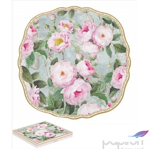 Tányér desszertes kerámia 20cm, Drops White dobozban