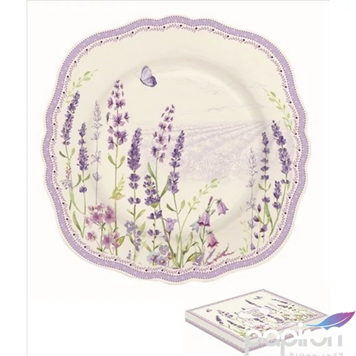 Tányér desszertes kerámia 20cm, Lavender Field dobozban