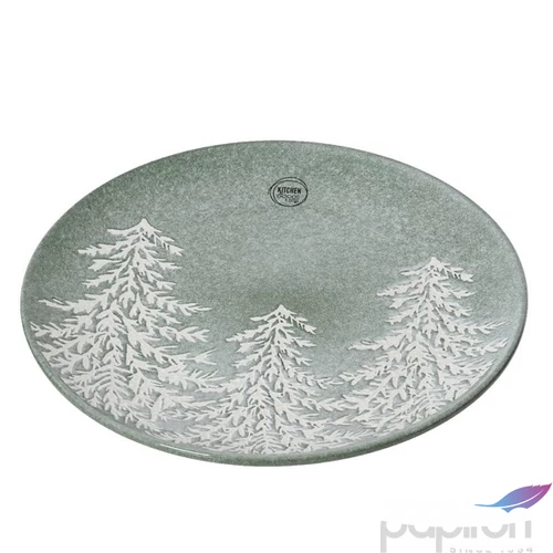 Tányér kerámia karácsonyi 24' fenyőfás zöld 2.9cm sdkae
