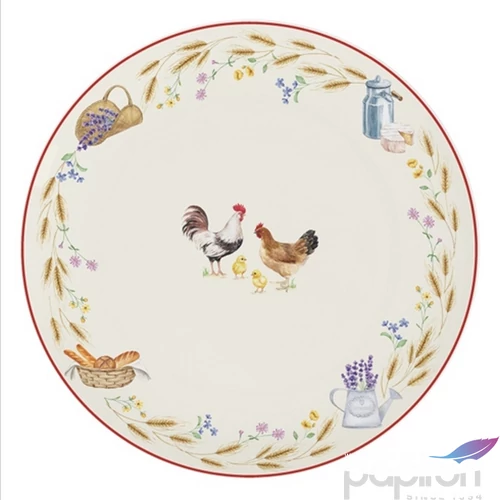 Tányér lapos porcelán 26cm, Exotica lapostányér kézzel festett