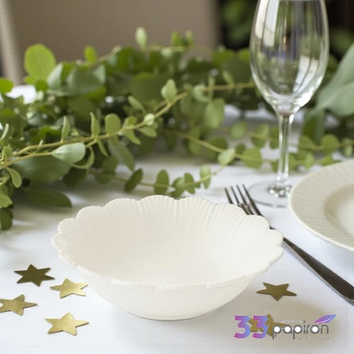 Tányér mély porcelán 20cm, Fleuri white