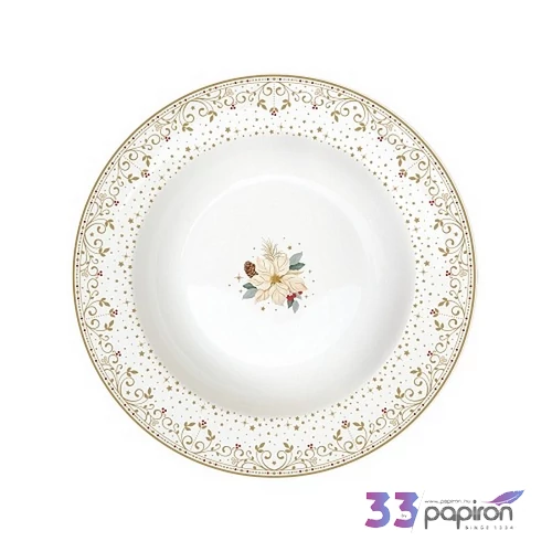 Tányér mély porcelán 21,5cm, Christmas White Elegance